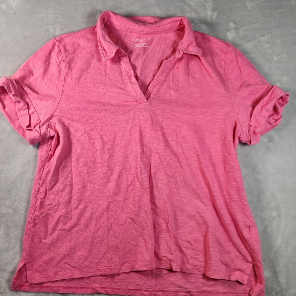 T by Talbots Full Zip Jacket Womens Blue XL Stretch Pockets UPF 50 Pink‎